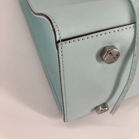 REBECCA MINKOFF LIGHT BLUE SAFFIANO LEATHER HANDBAG - Picture 11 of 12